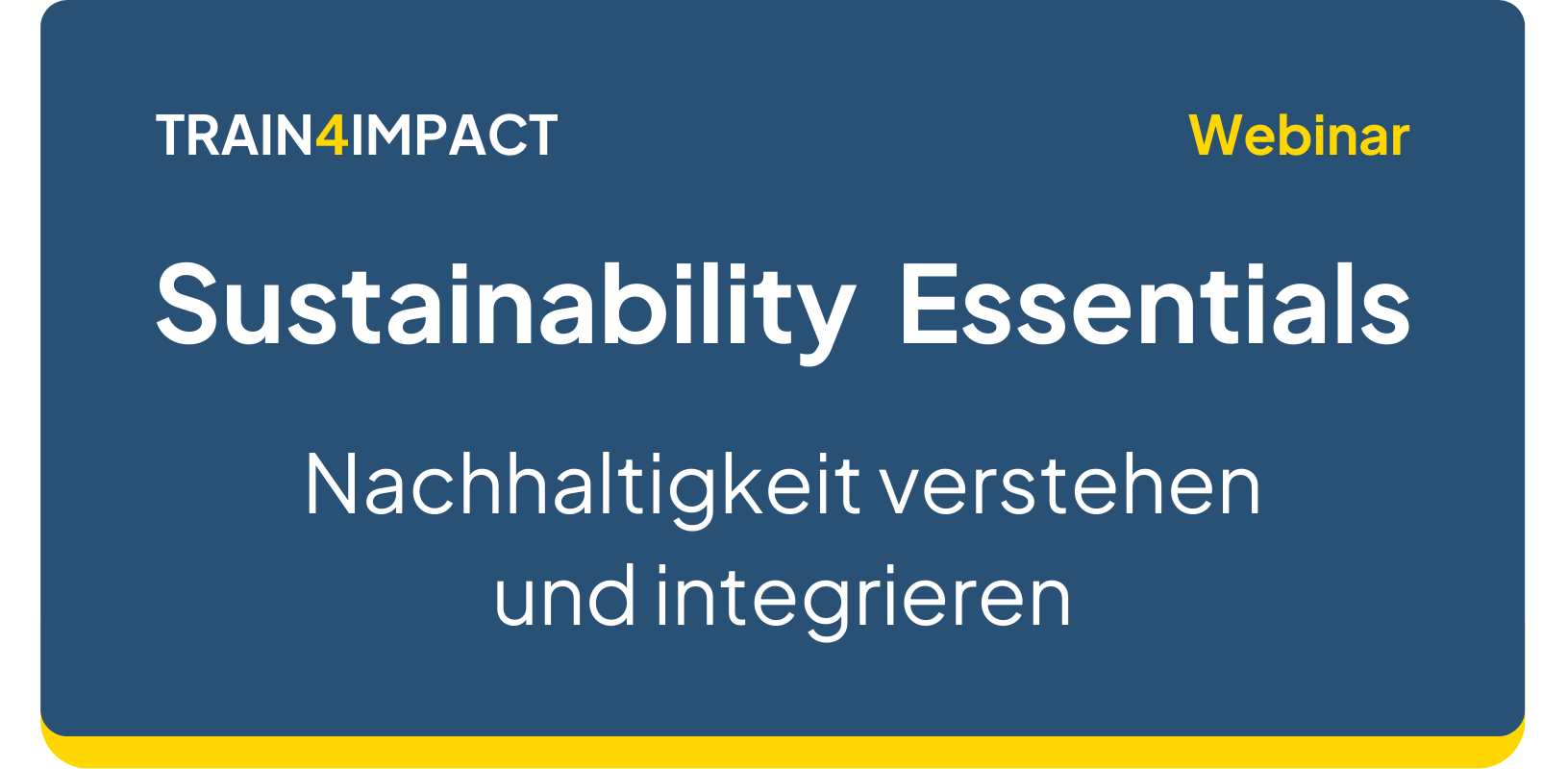Sustainability Essentials Webinar