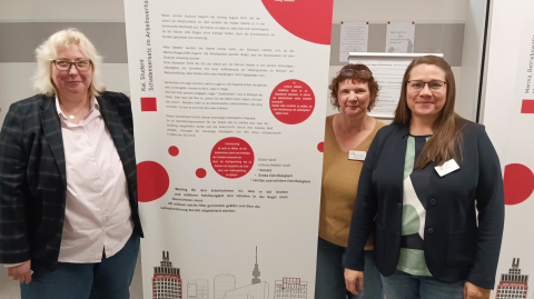 Frau Henze-Brockmann, Frau Torlach und Frau Gilge in der Beratungsstellen Arbeit Dortmund